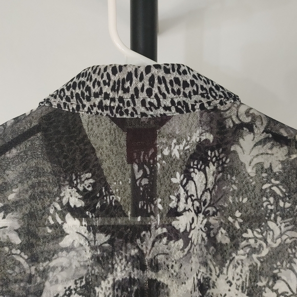 Multiples Mixed Animal Print Zip Front Jacket/Shirt Size L - Picture 9 of 13